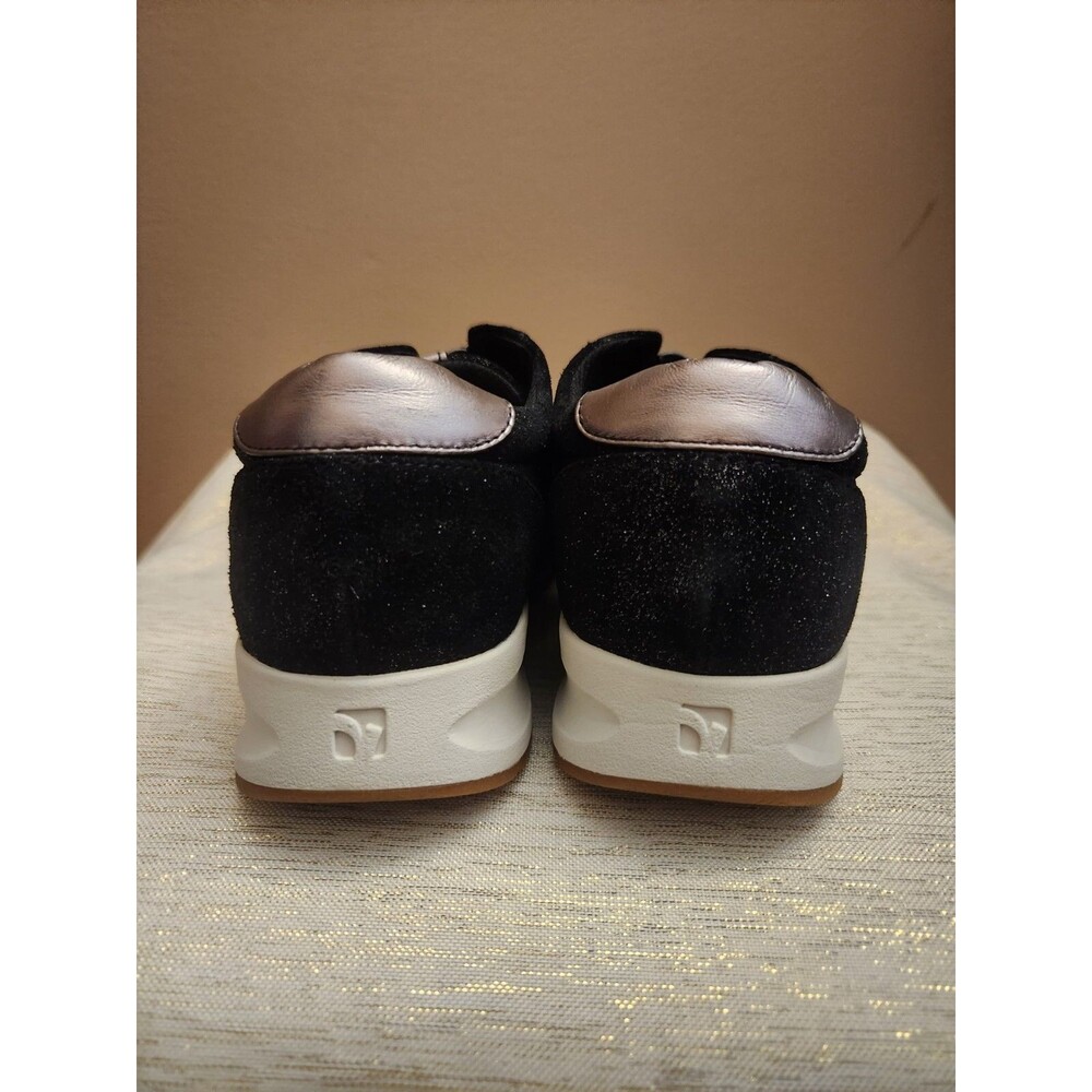 Revere Bruges Sneakers Midnight Slip On Size 12 Black Shimmer Suede Leather - Picture 5 of 7